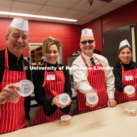 The East Campus Administration served up Nifty 150 ice cream as part of the N150's Charter Week celebration open house at the Dairy Store. February 15, 2019. Photo by Gregory Nathan / University Communication.